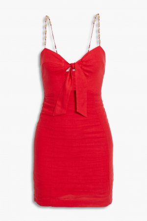 Платье мини Teresa из смесового льна с узлом , красный Vix Paula Hermanny