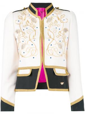Куртка в стиле милитари Mariscal La Condesa. Цвет: белый