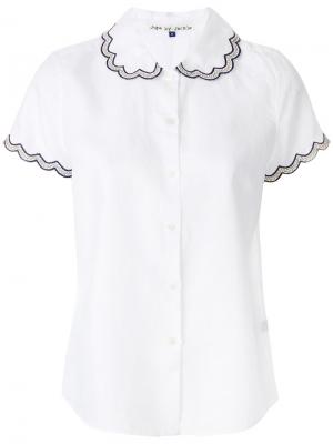 Рубашка с декорированными зазубренными краями Jupe By Jackie. Цвет: белый