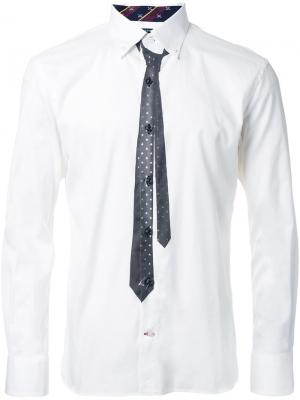 Рубашка с принтом галстука Guild Prime. Цвет: белый