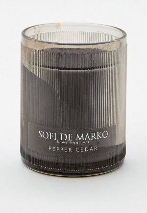 Свеча ароматическая Sofi De Marko Pepper Сedar, 11x11x13 см. Цвет: серый