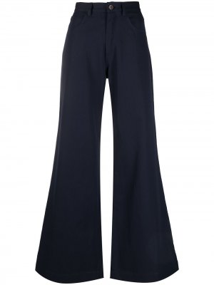 Расклешенные брюки широкого кроя Société Anonyme. Цвет: синий