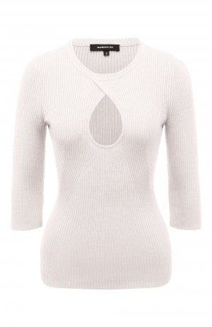 Пуловер из шерсти и шелка Barbara Bui. Цвет: кремовый