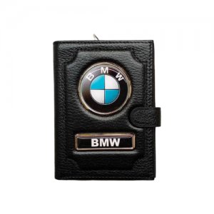 Обложка для автодокументов и паспорта (БМВ) кожаная флотер 4 в 1 BMW