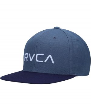 Мужская сине-темно-синяя шляпа Snapback из твила II RVCA