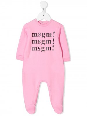 Пижамный комплект с логотипом Msgm Kids. Цвет: розовый