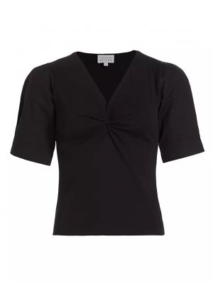 Ronelle перекрученная блузка с V-образным вырезом , черный Tanya Taylor