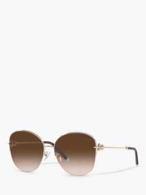 Женские солнцезащитные очки TF3082 в форме подушки, бледно-золотистый/коричневый с градиентом Tiffany & Co