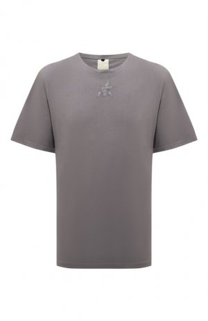 Хлопковая футболка Premiata. Цвет: серый
