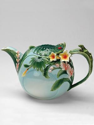 Заварочный чайник Тропик Pavone. Цвет: голубой (осн.), зеленый