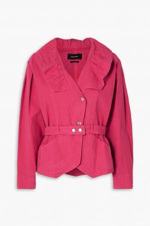 Пиджак Epaline из смесового льна с поясом и оборками ISABEL MARANT, розовый Marant