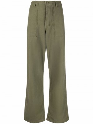 Low-rise wide-leg trousers R13. Цвет: зеленый