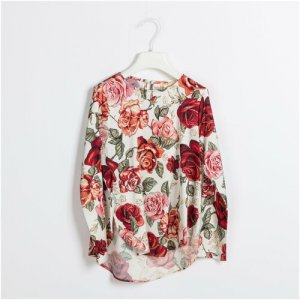 Блуза 718604 (Многоцветный, Девочка, L) MONNALISA. Цвет: красный/розовый/белый