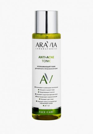 Тоник для лица Aravia Laboratories Успокаивающий, жирной и проблемной кожи ANTI-ACNE TONIC, 250 мл. Цвет: прозрачный