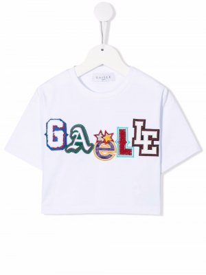 Patch-detail cotton T-Shirt Gaelle Paris Kids. Цвет: белый