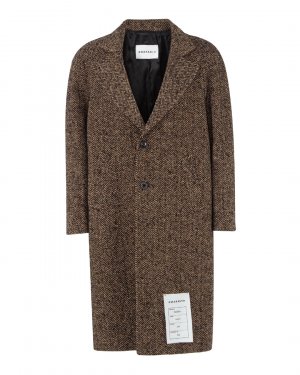 Пальто из шерсти AMARANTO. Цвет: коричневый+принт
