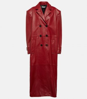 Пальто оверсайз из кожи с тиснением под крокодила , красный Alessandra Rich