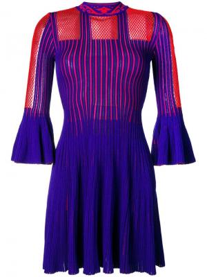Трикотажное платье с короткими рукавами Versace. Цвет: синий
