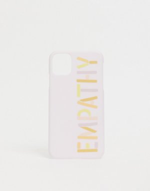 Сиреневый чехол для iPhone 11 с надписью Empathy -Фиолетовый цвет Monki