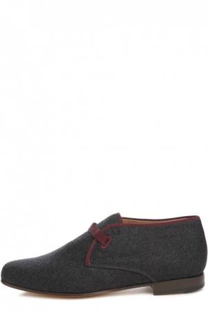 Суконные ботинки на шнуровке Stubbs&Wootton. Цвет: серый