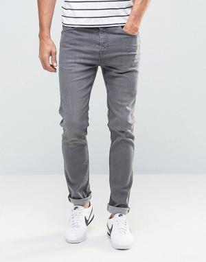 Серые зауженные джинсы New Look. Цвет: серый