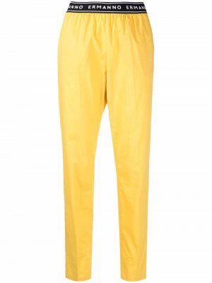 Logo-waist tapered trousers ERMANNO FIRENZE. Цвет: желтый