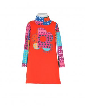 Платье для девочки в сочетании с цветком Пэчворк AGATHA RUIZ DE LA PRADA, оранжевый Prada