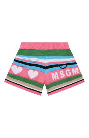 Хлопковые шорты MSGM kids. Цвет: розовый