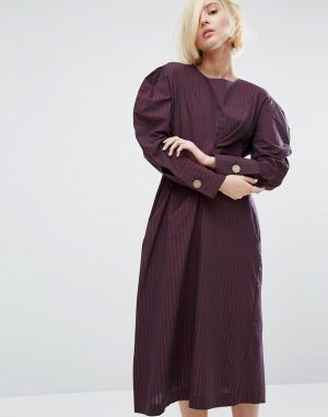 Платье с объемными плечами Juliet Style Mafia. Цвет: фиолетовый