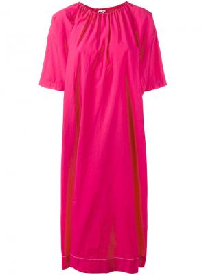 Платье шифт со сборками у горловины Hache. Цвет: розовый и фиолетовый