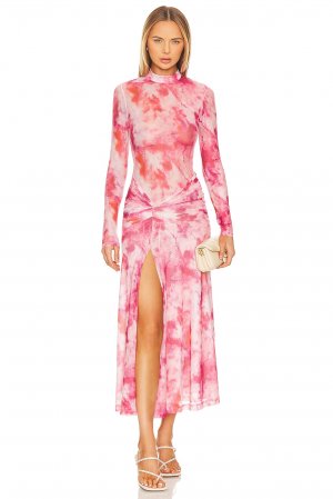 Платье миди Lea, цвет Pink Tie Dye Bardot