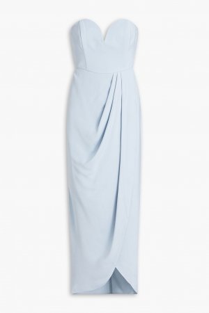 Атласное платье макси без бретелек с драпировкой SHONA JOY, синий Joy