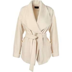 Пальто , шерсть, силуэт прилегающий, средней длины, размер 46, белый Sonia Speciale. Цвет: белый