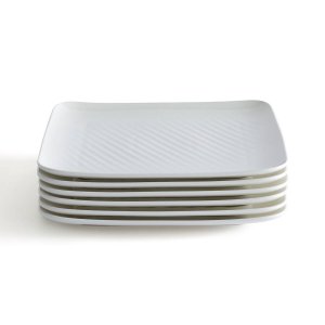 Комплект из 6 плоских тарелок LA REDOUTE INTERIEURS. Цвет: белый