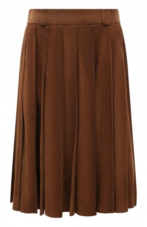 Замшевая юбка Miu. Цвет: коричневый