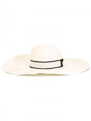Тканая шляпа с логотипом Roberto Cavalli. Цвет: белый