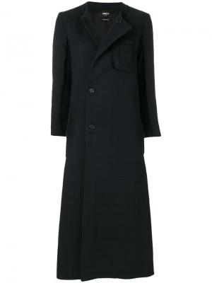 Длинное пальто со смещенной застежкой Yang Li. Цвет: черный