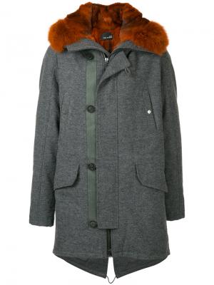 Пальто на молнии Yves Salomon Homme. Цвет: серый