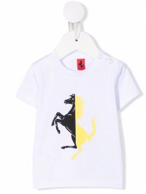 Футболка с логотипом Ferrari Kids. Цвет: белый