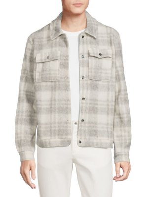 Куртка-рубашка в клетку Titan , цвет White Grey Reiss