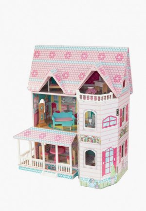 Дом для куклы KidKraft Особняк Эбби, с мебелью 18 предметов в наборе, кукол 12 см. Цвет: разноцветный