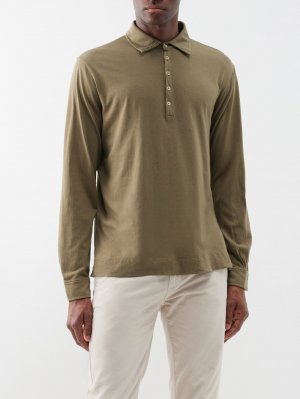 Рубашка-поло ischia из хлопкового джерси , зеленый Massimo Alba