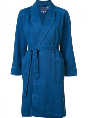 Пальто с шалевым воротником Blue Japan. Цвет: синий