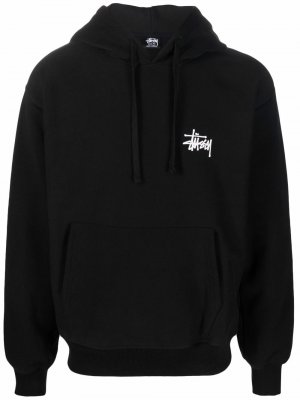 Logo-print fleece hoodie Stussy. Цвет: черный