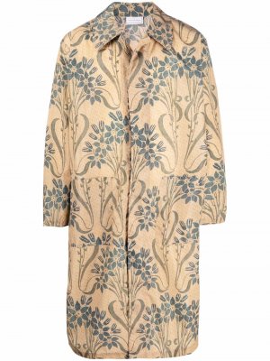 Floral-print single-breasted trench coat Pierre-Louis Mascia. Цвет: коричневый