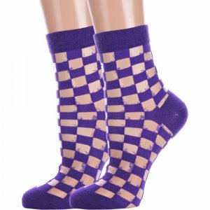 Носки , 2 пары, размер 36-40, фиолетовый HOBBY LINE. Цвет: фиолетовый