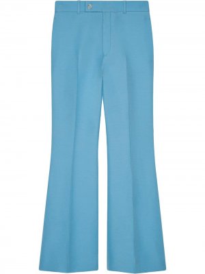 Укороченные расклешенные брюки Gucci. Цвет: синий