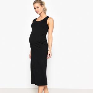 Платье длинное трикотажное для периода беременности LA REDOUTE MATERNITE. Цвет: черный