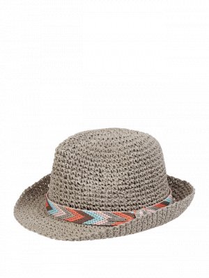 Соломенная шляпа из бумажной соломки модель Медельин , светло-серый Chillouts