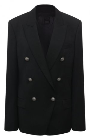 Шерстяной пиджак Balmain. Цвет: чёрный